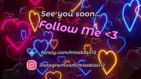 Snapshot of missblair12 chatting on February 26, 12:20 am MissBlair online show from February 26, 12:20 am