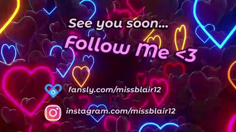 Snapshot of missblair12 chatting on February 27, 1:08 am MissBlair online show from February 27, 1:08 am